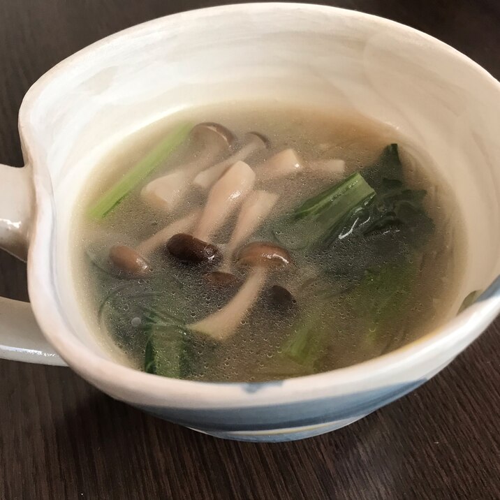 小松菜としめじの春雨スープ